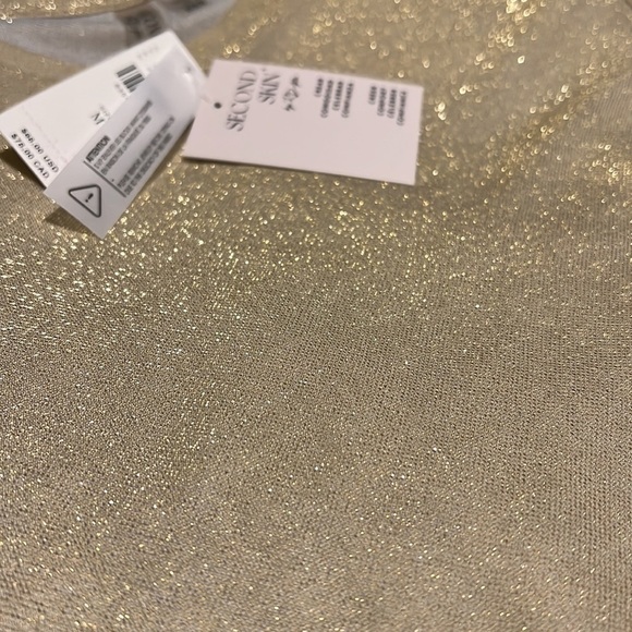 Second Skin by RD Style Rossie Gold Shimmer Bodysuit NWT Size M - Picture 5 of 8